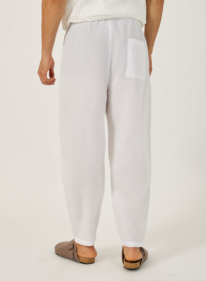 Styli Styli Plain Wide Leg Pants with Elasticated Waistband  - Image 4