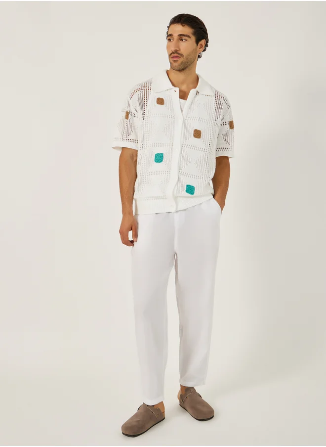 ستايلي Styli Plain Wide Leg Pants with Elasticated Waistband