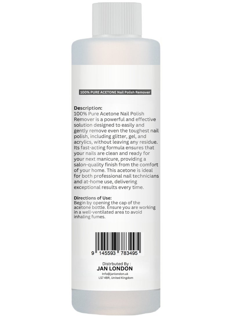 JAN LONDON 100% Pure Acetone Nail Polish Remover for UV/LED Gel, Acrylic Nails, and Nail Varnish Soak Off – Professional Strength, Fast-Acting Formula, 250ml  - Image 2