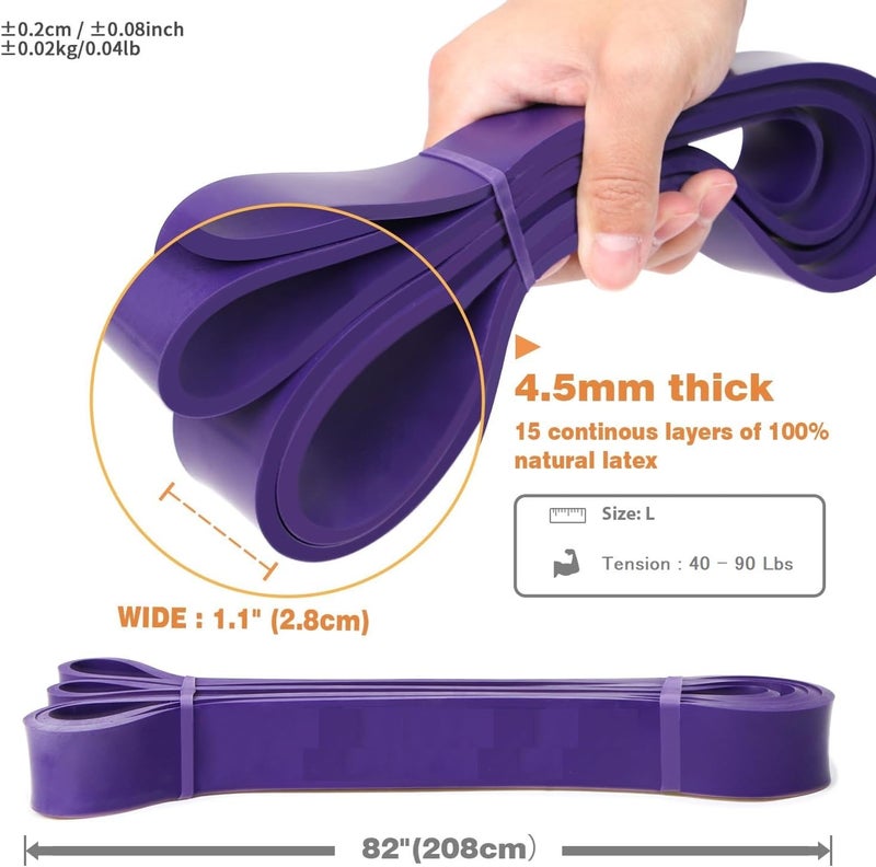 XFyt Beyond Boundaries: 40-90 Lbs Pull Up Resistance Bands for Very Heavy Strength Workouts & Fitness Gym | Natural Rubber Loop Band for Men Training (20-45Kgs, Purple) - Image 3