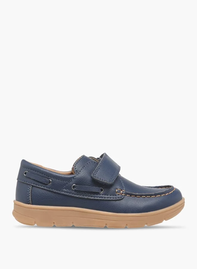 JUNIORS Boys Solid Loafers with Hook and Loop Closure