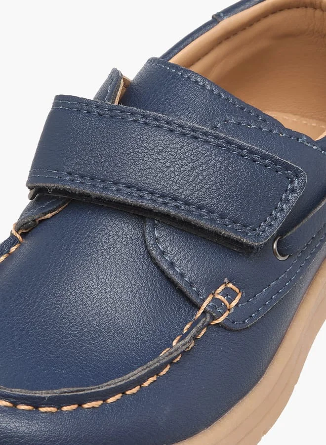 JUNIORS Boys Solid Loafers with Hook and Loop Closure