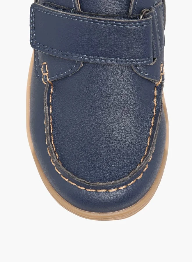 JUNIORS Boys Solid Loafers with Hook and Loop Closure
