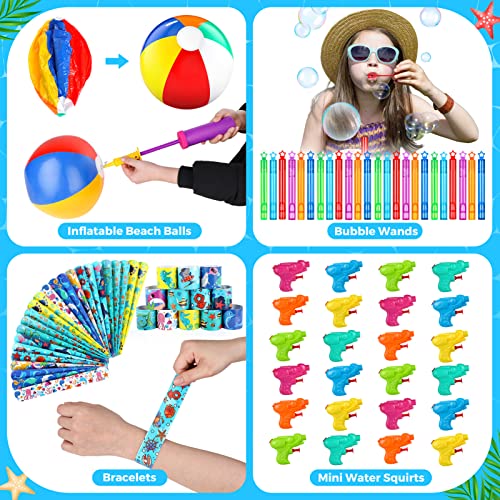 Luucio Pool Party Favors and Beach Party Favors - 120 PCS Party Bag Stuffers for Kids Including Beach Balls, Kids Sunglasses Bulk, Bubble Wands, and More for Beach Pool Party Favors, Birthday Party Supplies - Image 4