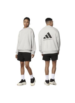 Adidas Adidas One Fl Crew Grey Basketball Sweatshirts For Unisex Xs  - Image 5