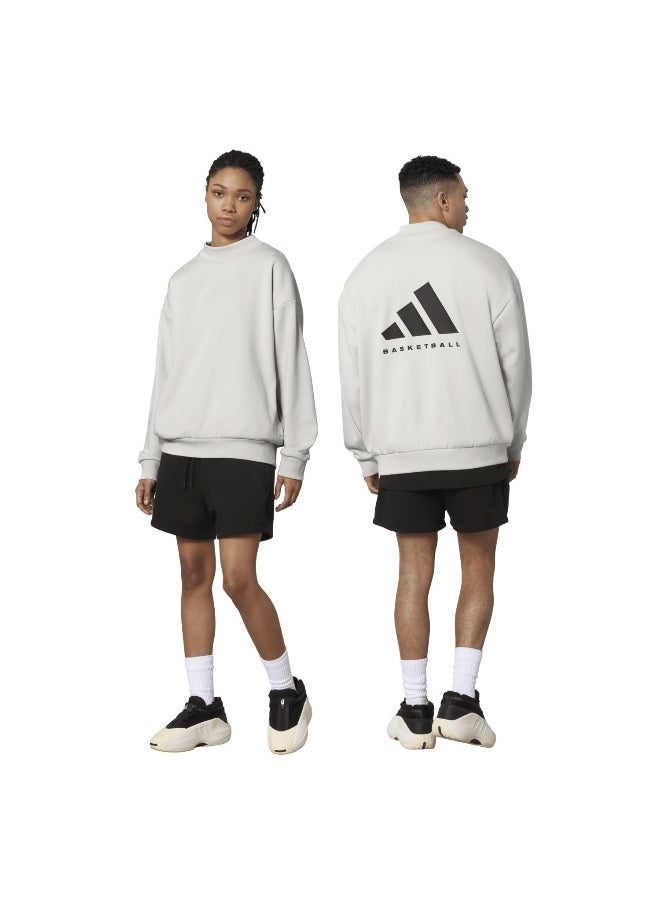 Adidas Adidas One Fl Crew Grey Basketball Sweatshirts For Unisex Xs  - Image 5