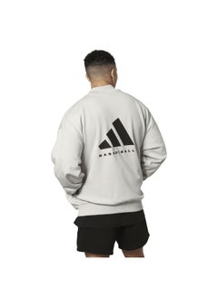 Adidas Adidas One Fl Crew Grey Basketball Sweatshirts For Unisex Xs  - Image 3