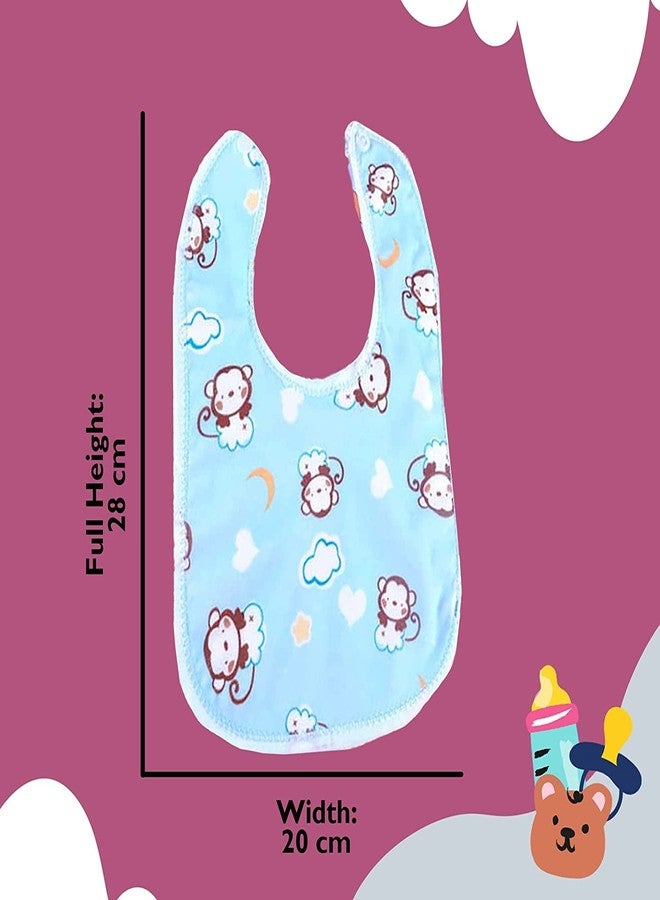 NAVYZONE Baby Bibs For Feeding & Weaning Babies | 0-2 Year Babies| (Printed Button Bibs - Pack Of 3) - Image 5