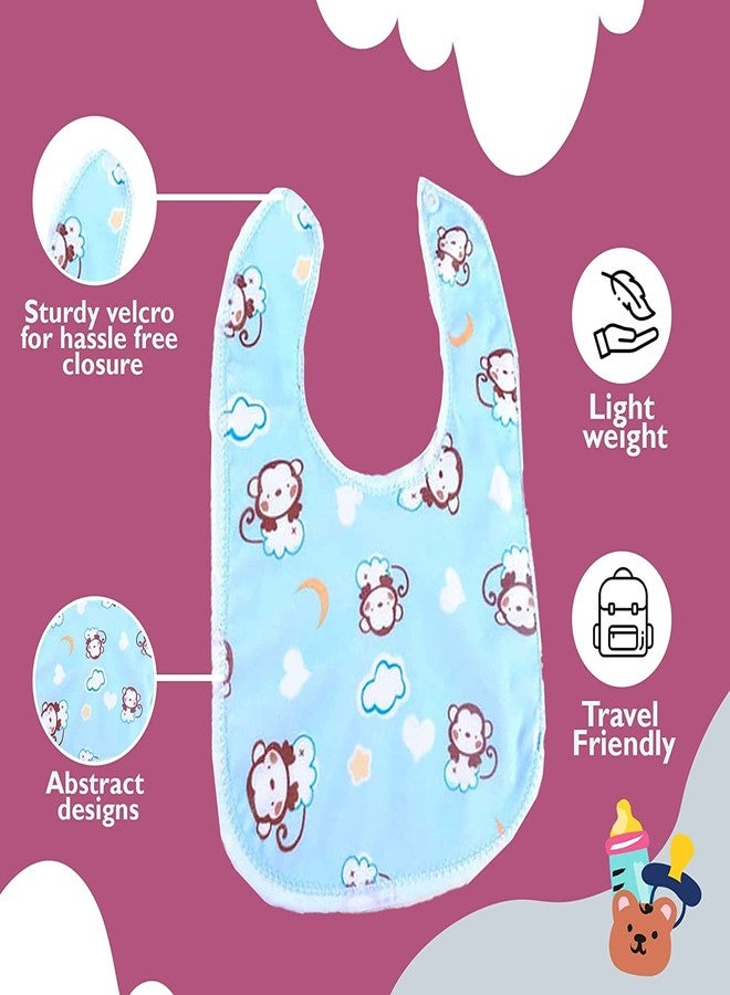 NAVYZONE Baby Bibs For Feeding & Weaning Babies | 0-2 Year Babies| (Printed Button Bibs - Pack Of 3) - Image 3