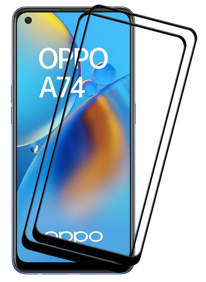ACLIX 2 Pieces Antistatic ESD Dustproof Premium Quality High Definition Tempered Glass Screen Protector Designed For Oppo A74 - Image 1