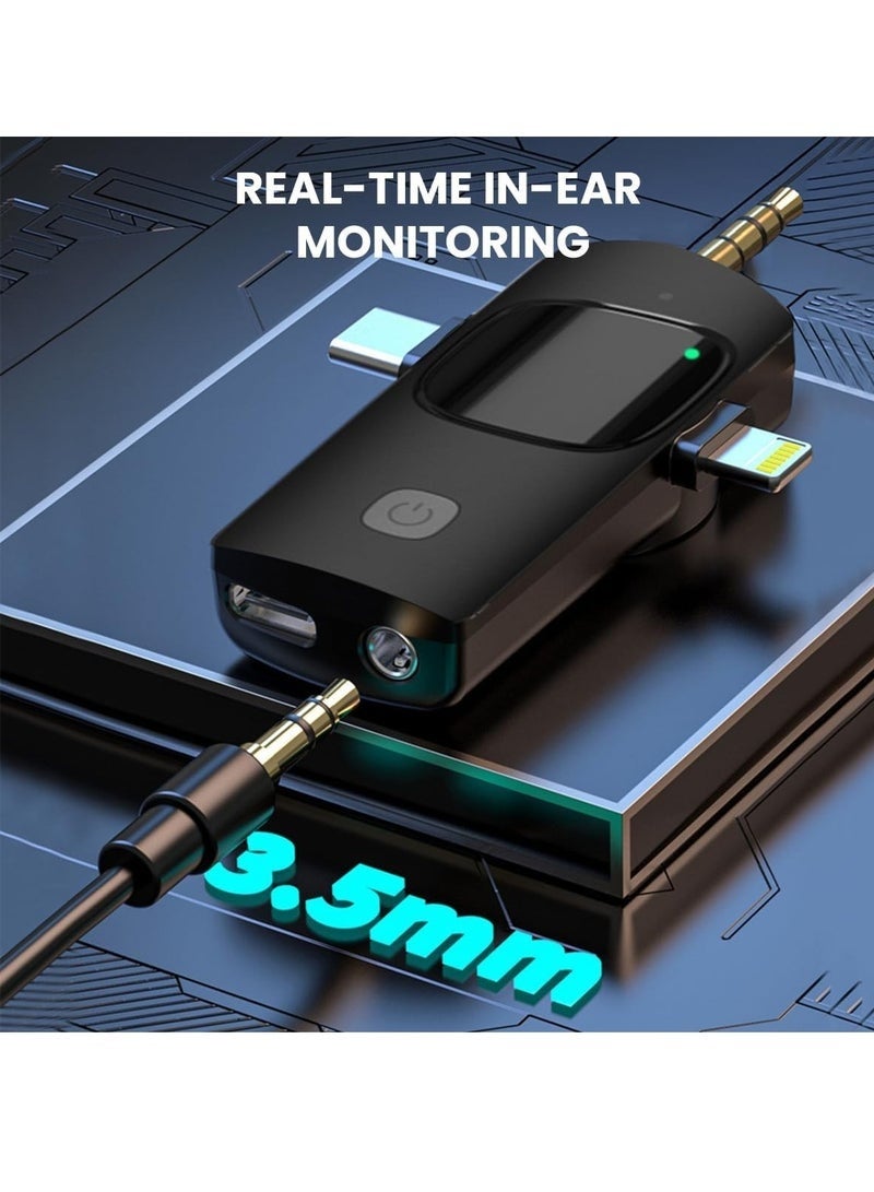 كيلا ميكروفون لاسلكي 3 في 1 - ميكروفون لافالير لاسلكي، توصيل وتشغيل متوافق مع أجهزة Apple وAndroid، مايك للتدوين بالهاتف - المقابلات - ميكروفون للتدوين بالفيديو - مزامنة تلقائية وإلغاء الضوضاء - 2.4 جيجاهرتز - Image 5