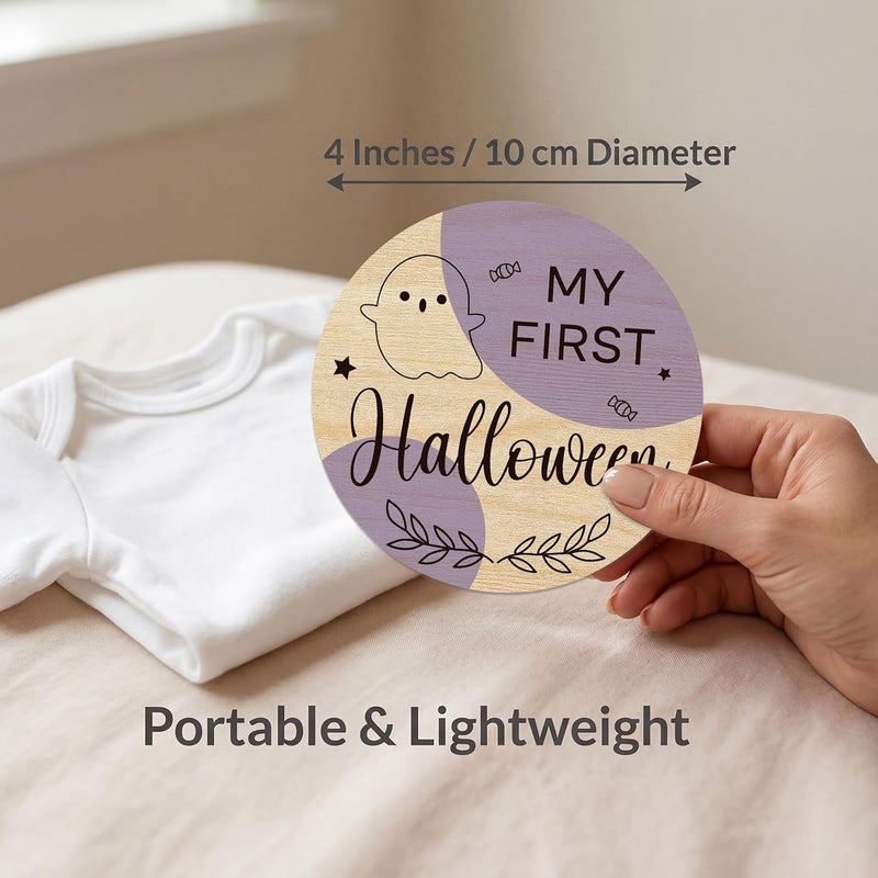 Al Raied ARS® 10 Pack Baby Monthly Milestone Cards - Double Sided Signs for Newborn Photography & Growth Keepsake (Earth Tone) - Image 3
