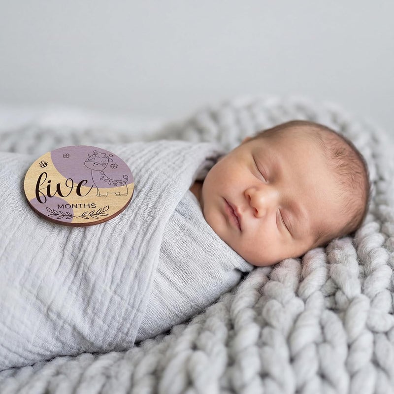 Al Raied ARS® 10 Pack Baby Monthly Milestone Cards - Double Sided Signs for Newborn Photography & Growth Keepsake (Earth Tone) - Image 4