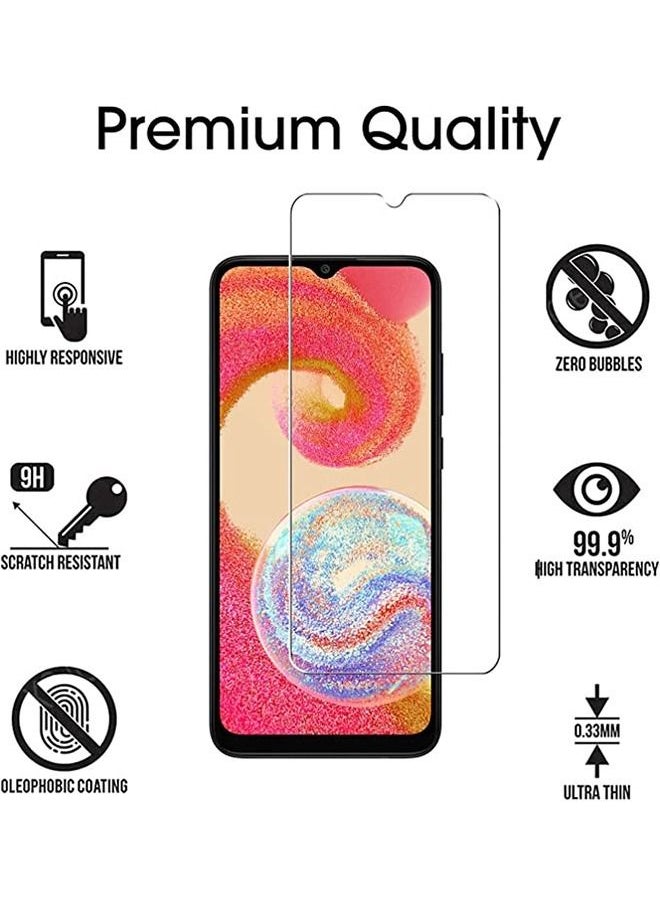 Samsung Galaxy A04  A04s  A04e Screen Protector Tempered Glass 9H Hardness High Definition Clear Scratch Resistant Bubble Free Anti-Fingerprints