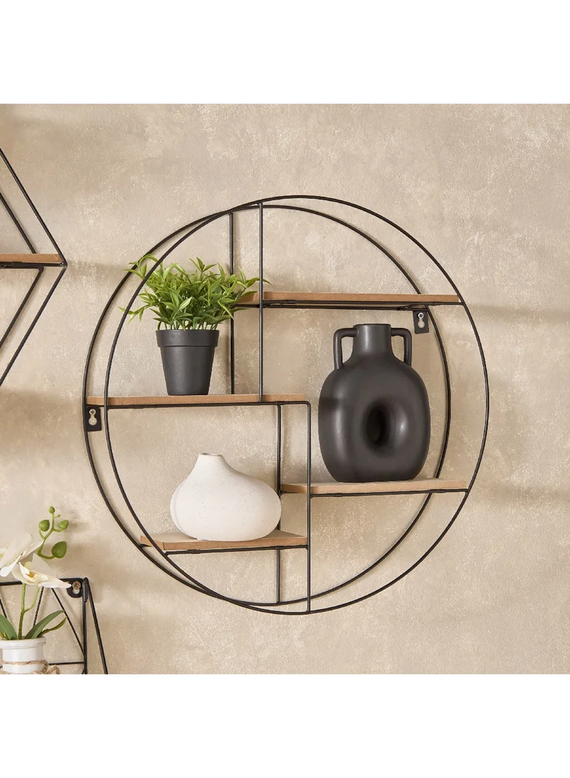 Home Box Sera Foldable Metal Wall Shelf with MDF Boards 50 x 50 x 10 cm