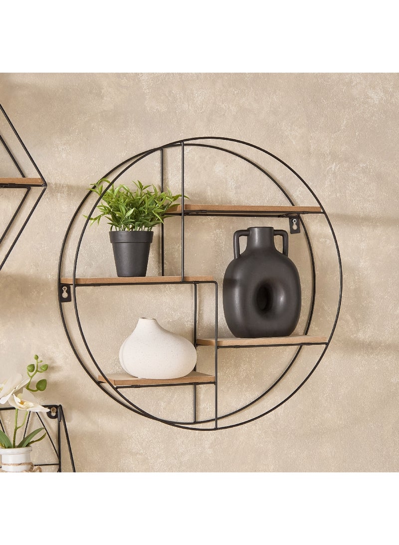 Home Box Sera Foldable Metal Wall Shelf with MDF Boards 50 x 50 x 10 cm - Image 1