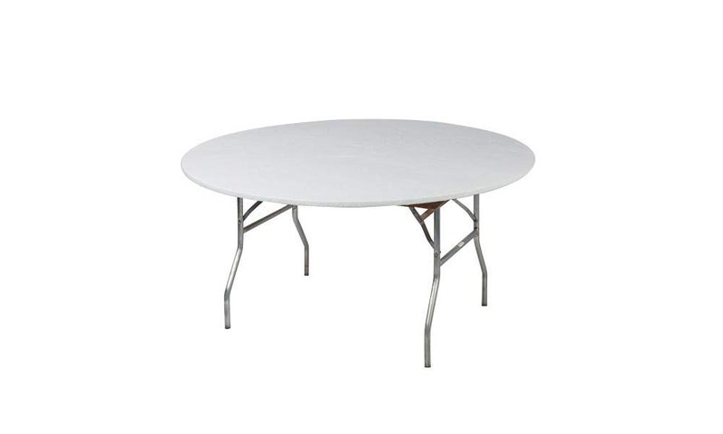 Kwik-Covers KwikCovers 48 Round Fitted Plastic Table Covers Bundle of 5 White 