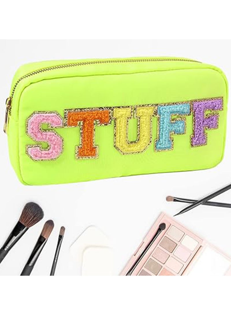 Nylon Material Casual Waterproof Large Capacity Cosmetic Bag Skin Care Storage Bag (Green) - Image 3
