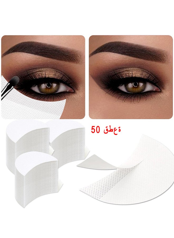 Depend - 50 Pieces Eyeshadow Pad Shield Eyeshadow Patches White Eyeshadow Stencils Under Eye Pads Prevent Makeup Residue For Eyelash Extensions - Perming - Tinting - Lip Makeup - Lint Free Eyeshadow Tape - Image 1