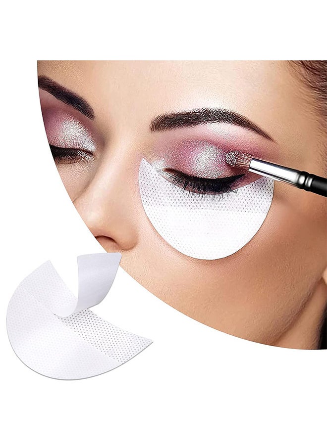 Depend - 50 Pieces Eyeshadow Pad Shield Eyeshadow Patches White Eyeshadow Stencils Under Eye Pads Prevent Makeup Residue For Eyelash Extensions - Perming - Tinting - Lip Makeup - Lint Free Eyeshadow Tape - Image 1