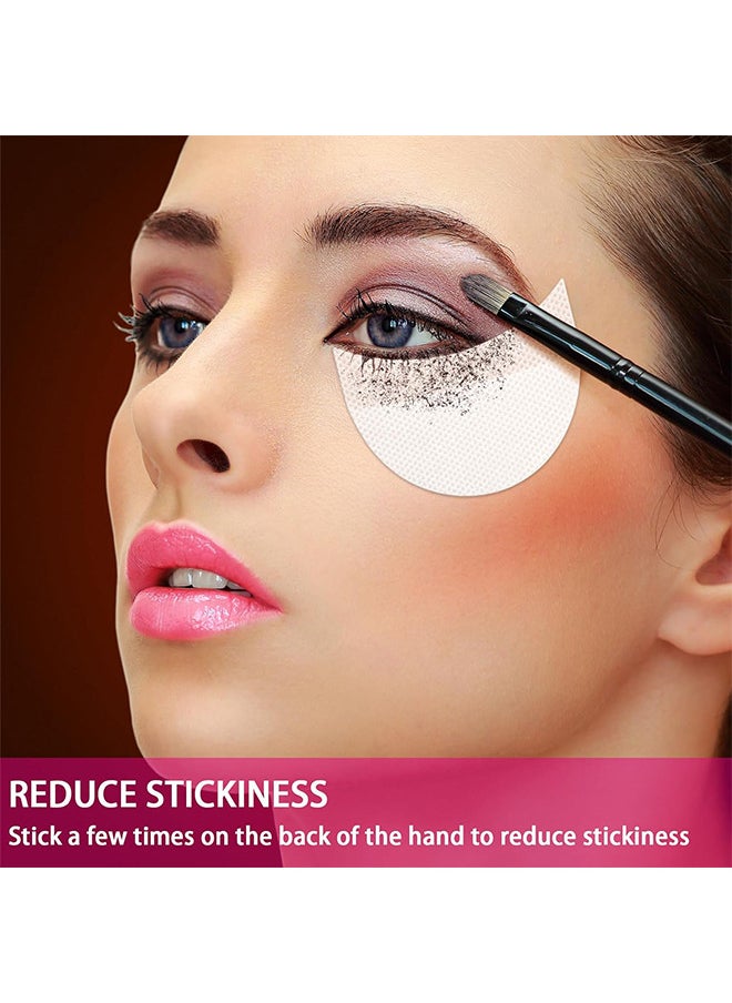 Depend - 50 Pieces Eyeshadow Pad Shield Eyeshadow Patches White Eyeshadow Stencils Under Eye Pads Prevent Makeup Residue For Eyelash Extensions - Perming - Tinting - Lip Makeup - Lint Free Eyeshadow Tape - Image 1