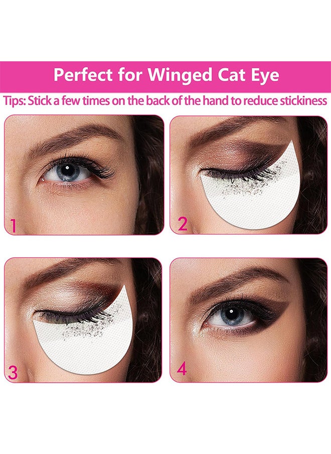 Depend - 50 Pieces Eyeshadow Pad Shield Eyeshadow Patches White Eyeshadow Stencils Under Eye Pads Prevent Makeup Residue For Eyelash Extensions - Perming - Tinting - Lip Makeup - Lint Free Eyeshadow Tape - Image 1