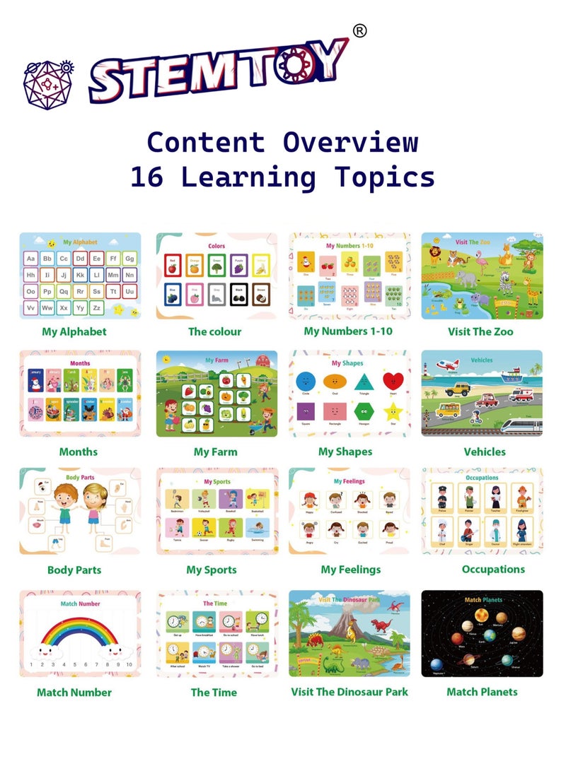 STEMTOY Quiet Book Busy Book for Toddlers, Montessori Homeschool Preschool STEM/ STEAM Educational Toy, Interactive Early Learning Activity, Sensory Cognitive Development Fine Motor Skills, Portable Washable Travel Gift for Babies Kids Boys Girls Ages 3-6 (Comprehensive Learning) - Image 2