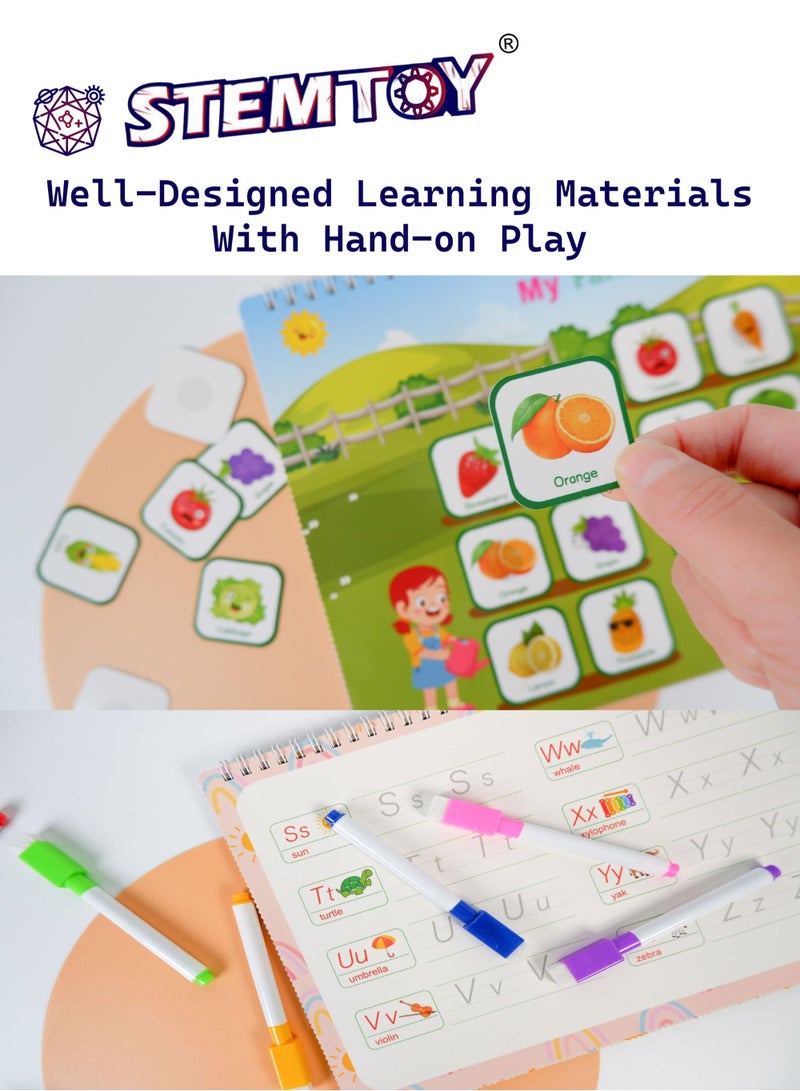 STEMTOY Quiet Book Busy Book for Toddlers, Montessori Homeschool Preschool STEM/ STEAM Educational Toy, Interactive Early Learning Activity, Sensory Cognitive Development Fine Motor Skills, Portable Washable Travel Gift for Babies Kids Boys Girls Ages 3-6 (Comprehensive Learning) - Image 5