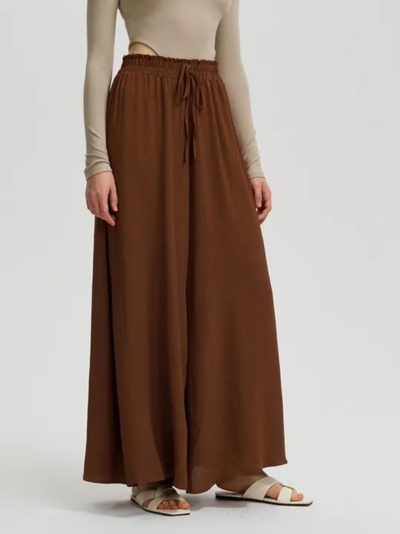KOTTY Women's Solid Lightweight Boson Brown Pants(Brown,L)-KTTWOMENSPANT674L - Image 2