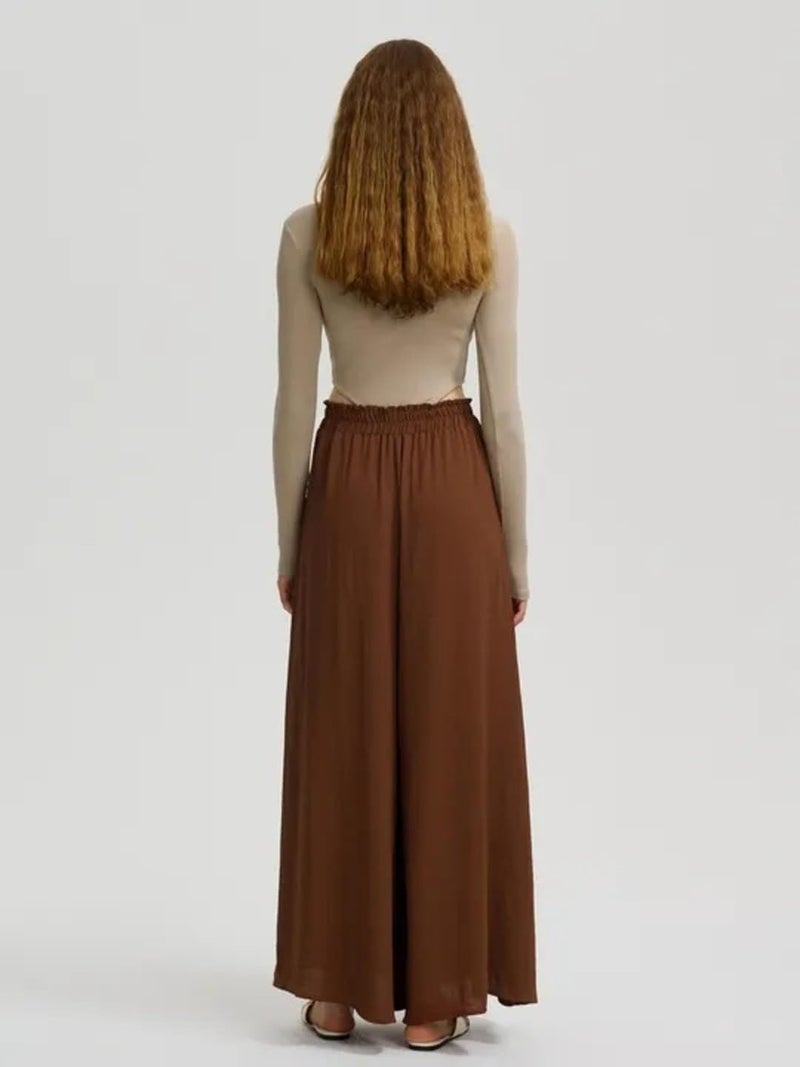 KOTTY Women's Solid Lightweight Boson Brown Pants(Brown,L)-KTTWOMENSPANT674L - Image 3