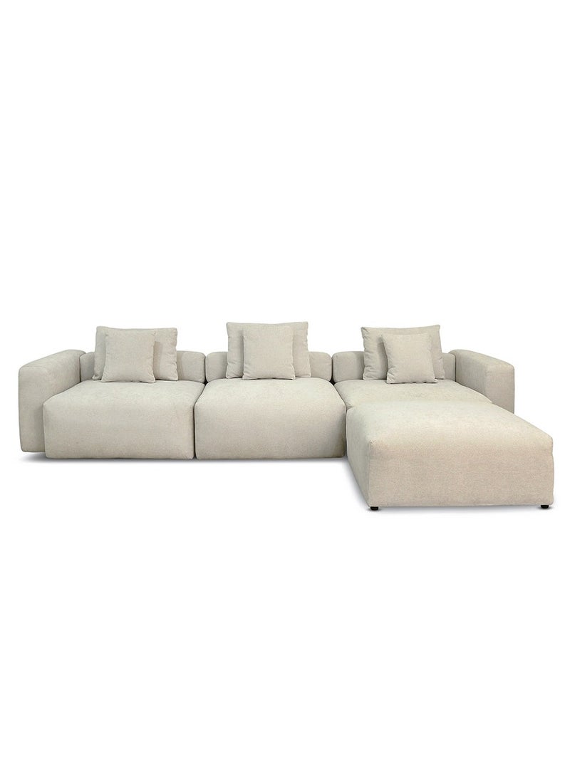 VANITY LIVING VANITY LIVING Viano L-Shape Cloud Sofa – Beige, Modern Upholstered Corner Couch, Plush Comfort Seating for Living Room  - Image 4