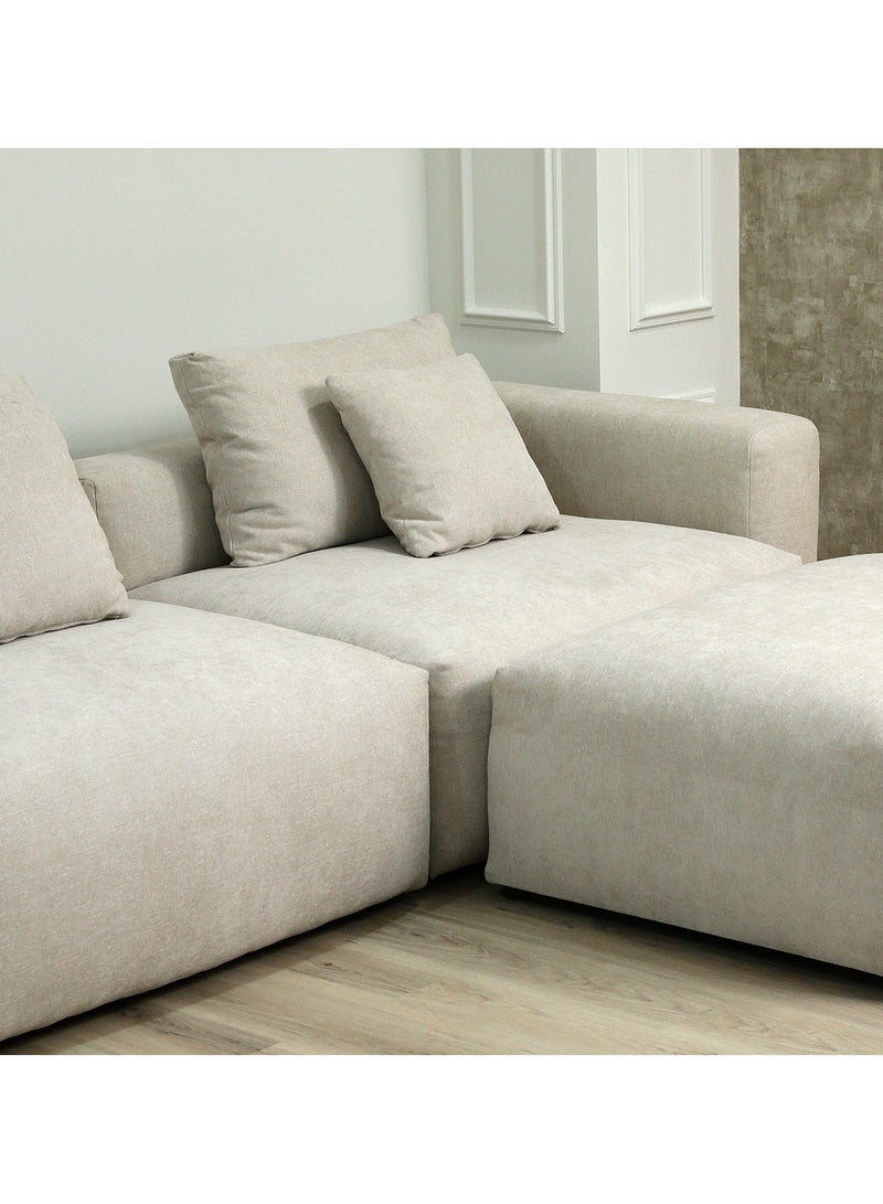 VANITY LIVING VANITY LIVING Viano L-Shape Cloud Sofa – Beige, Modern Upholstered Corner Couch, Plush Comfort Seating for Living Room  - Image 5