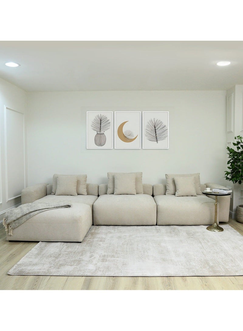 VANITY LIVING Viano L-Shape Cloud Sofa – Beige, Modern Upholstered Corner Couch, Plush Comfort Seating for Living Room - Image 2