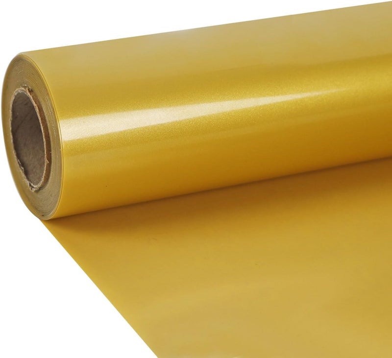TUMIYA Iron-On Golden Vinyl Rolls - 12" x 8ft Glossy HTV Vinyl for T-Shirts - Image 1