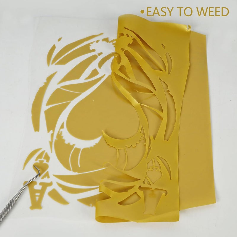 TUMIYA Iron-On Golden Vinyl Rolls - 12" x 8ft Glossy HTV Vinyl for T-Shirts - Image 4