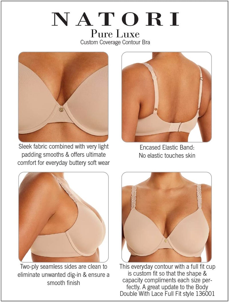 Natori Women's Pure Luxe Custom Coverage Contour, Cafe, 34D - Image 5