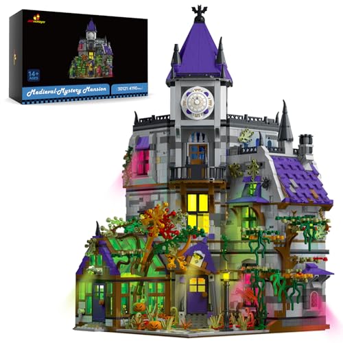 JMBricklayer Medieval Castle House Building Set for Adults Ideas House Model Toy Construction Set with LED Lights Medieval Mystery Mansion Collectible or Home Office Decor Gift for Adult 30121 - Image 1