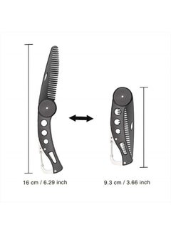 KMDJG818 Stainless Steel Folding Beard Comb, Portable Multifunction Anti Static Fine to Medium Metal Hair Comb for Men Grooming, Combing Hair, Beard, and Mustache Styling  - Image 4