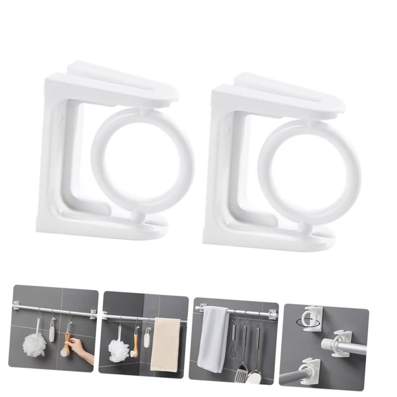 6pcs Adhesive Shower Curtain Rod Retainers Wall Mount Bracket Holders 3 Pack - Image 4