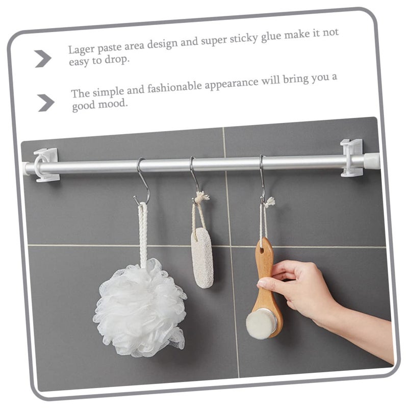6pcs Adhesive Shower Curtain Rod Retainers Wall Mount Bracket Holders 3 Pack - Image 3