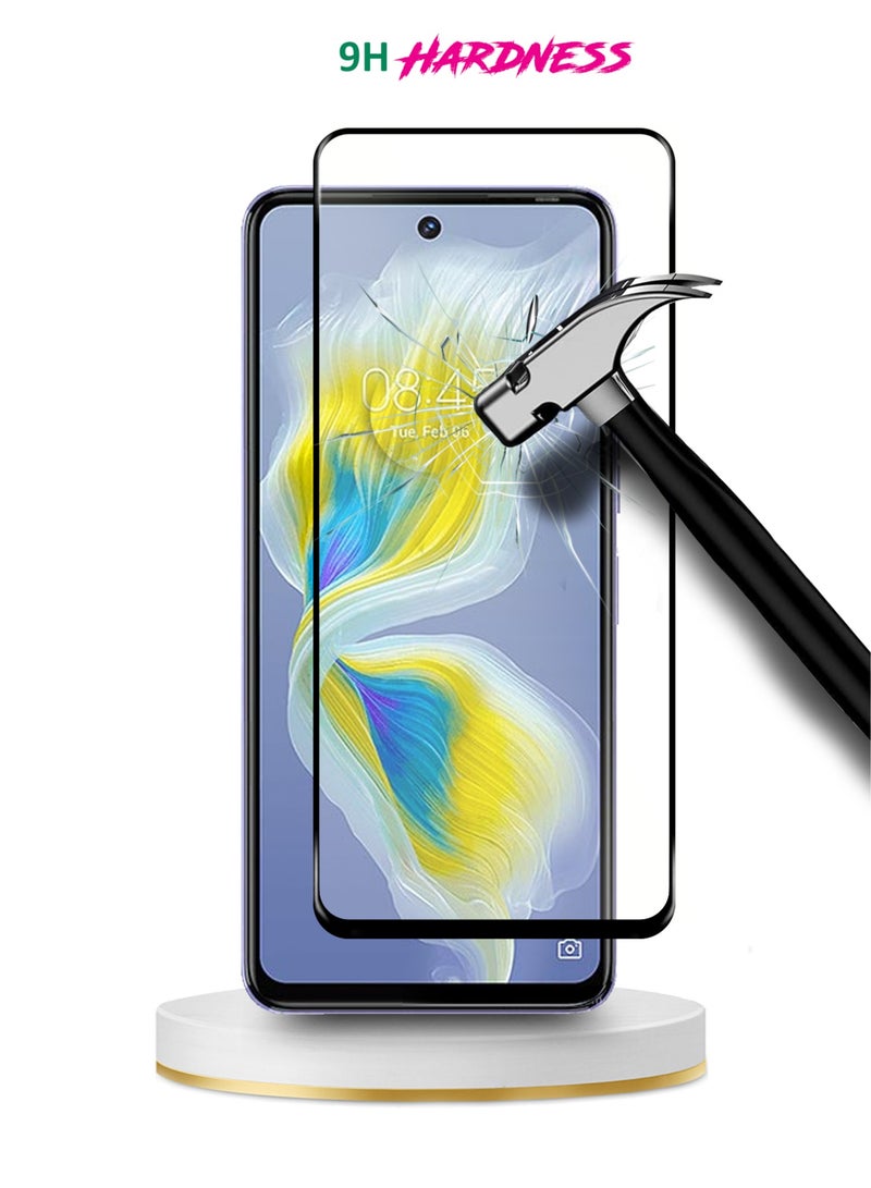 Wtech Premium E2E Tempered Glass Edge to Edge Premium 9H Screen Protector For Tecno Pova 5 / Pova 5 Pro 4G 2023 Clear/Black  - Image 2