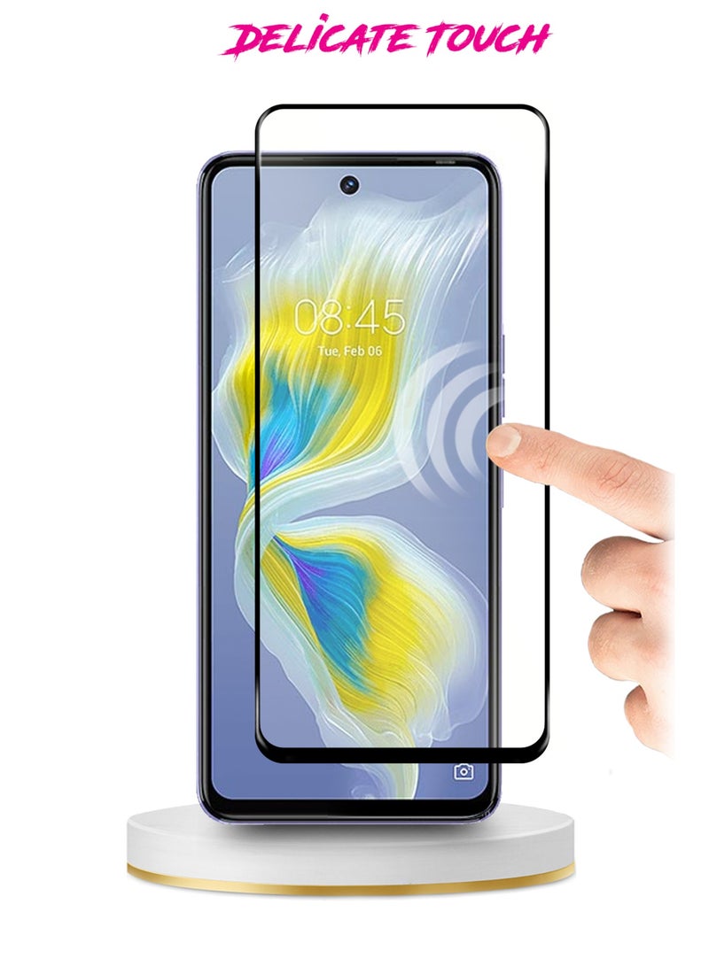 Wtech Premium E2E Tempered Glass Edge to Edge Premium 9H Screen Protector For Tecno Pova 5 / Pova 5 Pro 4G 2023 Clear/Black  - Image 4