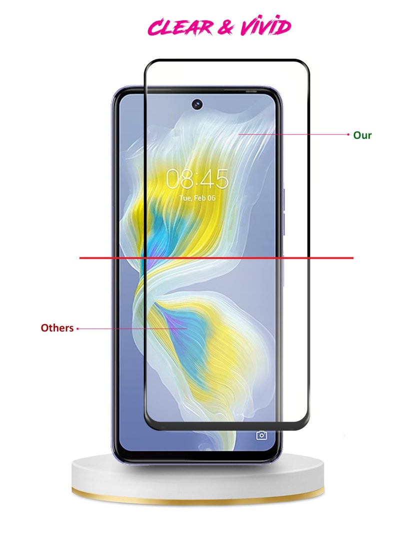 Wtech Premium E2E Tempered Glass Edge to Edge Premium 9H Screen Protector For Tecno Pova 5 / Pova 5 Pro 4G 2023 Clear/Black  - Image 5