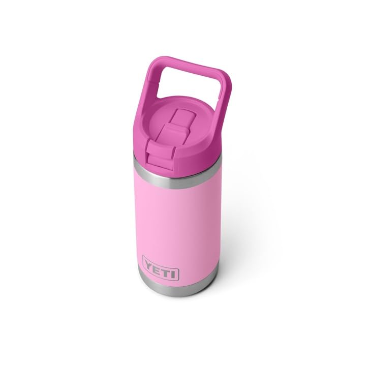 YETI Rambler Jr. 12 oz Kids Bottle, with Straw Cap, Power Pink/Wildflower - Image 5