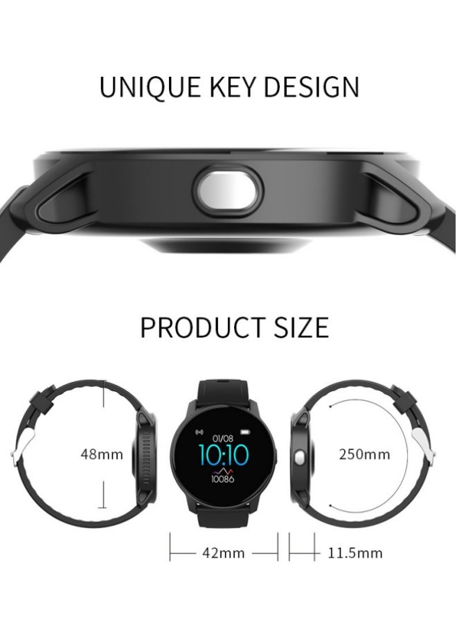 W9 PRO Bluetooth Full Touch Call Smart Watch AMOLED Display 170mAh 1.39 Inch Midnight Black Silicone Strap - Image 2