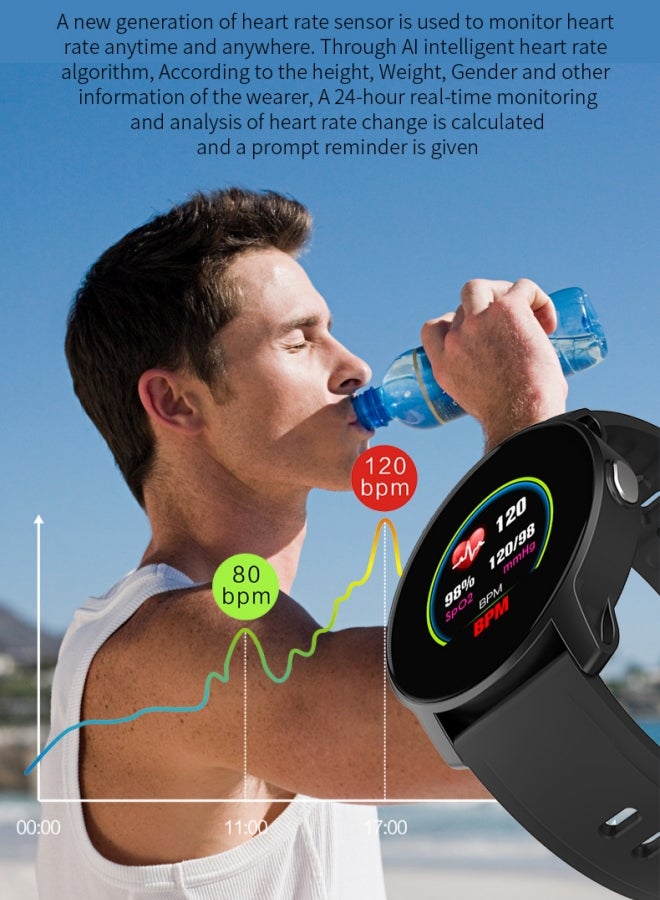 W9 PRO Bluetooth Full Touch Call Smart Watch AMOLED Display 170mAh 1.39 Inch Midnight Black Silicone Strap - Image 5