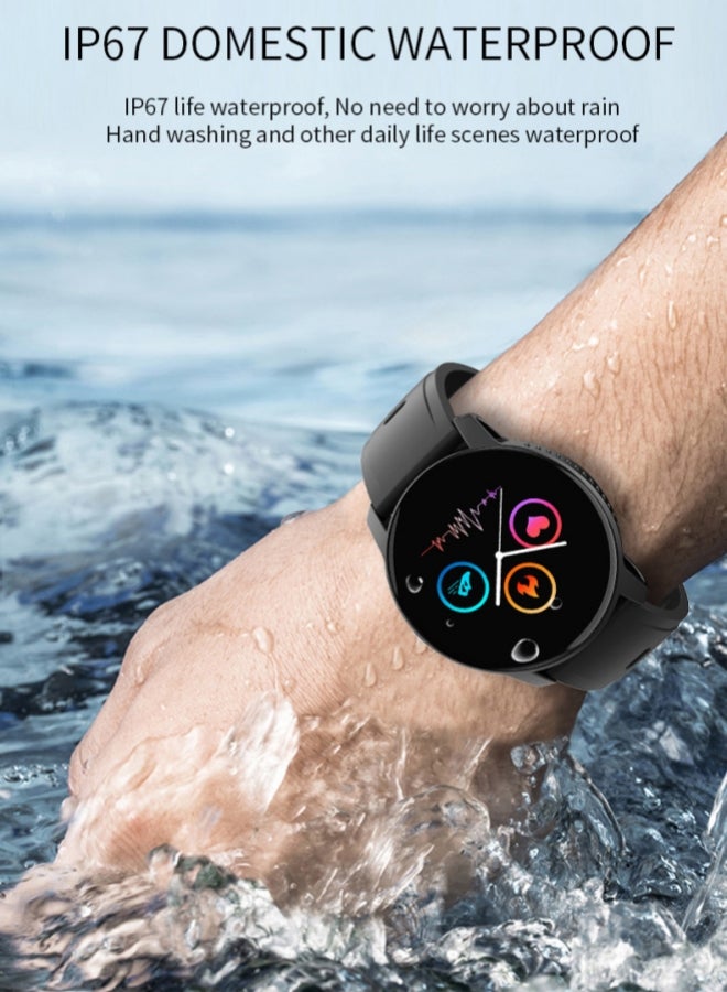 W9 PRO Bluetooth Full Touch Call Smart Watch AMOLED Display 170mAh 1.39 Inch Midnight Black Silicone Strap - Image 4