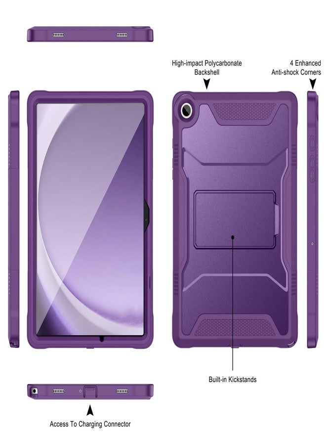 Soke Case for Samsung Galaxy Tab A9 Plus 2023, with Built-in Screen Protector and Kickstand, Rugged Full Body Protective Cover for Galaxy Tab A9+ 11 Inch Tablet [SM-X210/X216/X218],Purple - Image 3