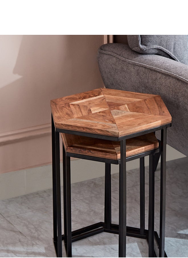 Home Box Chevron 2-Piece Nesting Table Set 40x50x30 cm  - Image 3