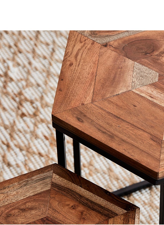 Home Box Chevron 2-Piece Nesting Table Set 40x50x30 cm  - Image 4